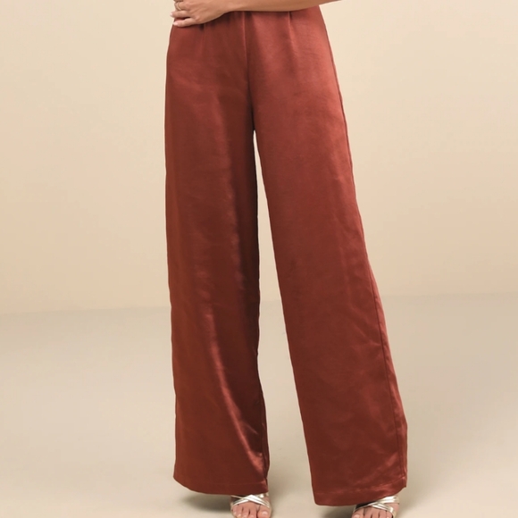 Lulu's Satin Rust Trouser Large - Picture 16 of 16